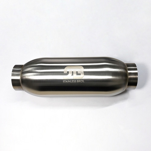 Stainless Bros 615-10246-0112 - 5in Body x 18in Length 4in Inlet/Outlet Bullet Resonator