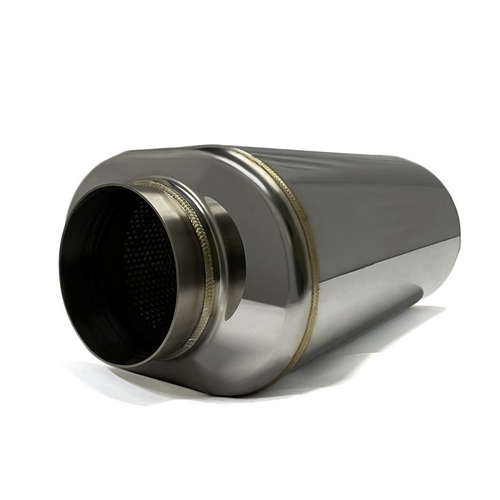 Stainless Bros 616-10213-2100 - 4in x 12in OAL SS304 Oval Muffler - Polished