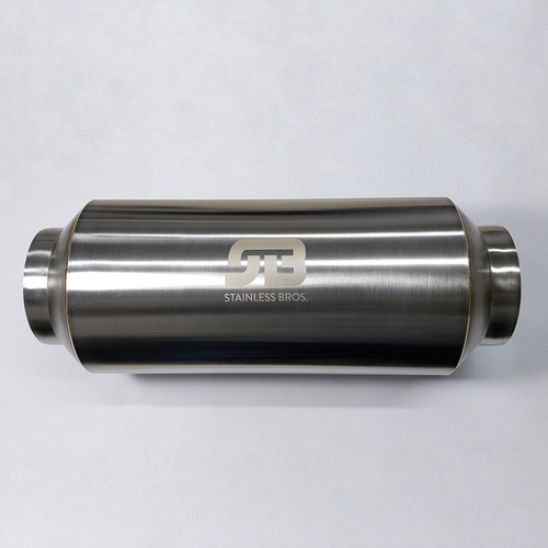 Stainless Bros 615-06313-0000 - 2.50in x 12.0in OAL Lightweight Muffler - Matte Finish