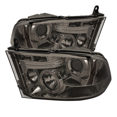 Spyder 5010056 - Dodge Ram 1500 09-14 10-14 Projector Headlights Halogen- LED Halo LED- Smke PRO-YD-DR09-HL-SM