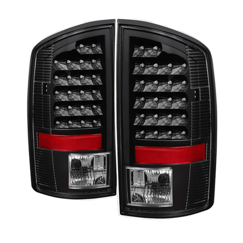 Spyder 5073013 - Xtune Dodge Ram 07-08 1500 / Ram 07-09 2500/3500 LED Tail Lights Black ALT-JH-DR07-LED-BK