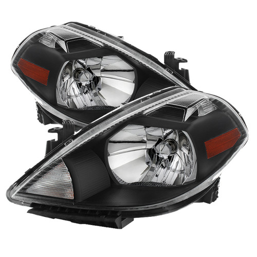 Spyder 9023613 - Xtune Nissan Versa 07-12 Crystal Headlights Black HD-JH-NV07-AM-BK