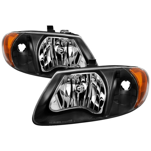 Spyder 9024887 - Xtune Chrysler Voyager & Grand Voyager 01-03 Crystal Headlights Black HD-JH-DCA01-AM-BK