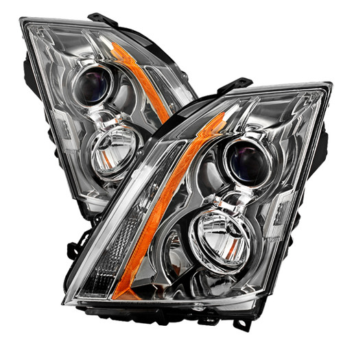 Spyder 9027246 - Xtune Cadillac Cts 08-12 / CTS-V 09-12 Halogen Onlyprojector Headlights Chrome HD-JH-CACTS08-AM-C