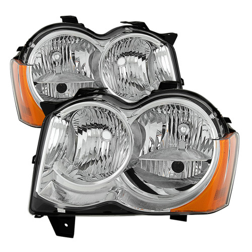 Spyder 9034527 - Xtune Jeep Grand Cherokee 08-10 Halogen Model OnlyOEM Style Headlights Chrome HD-JH-JGC08-AM-C