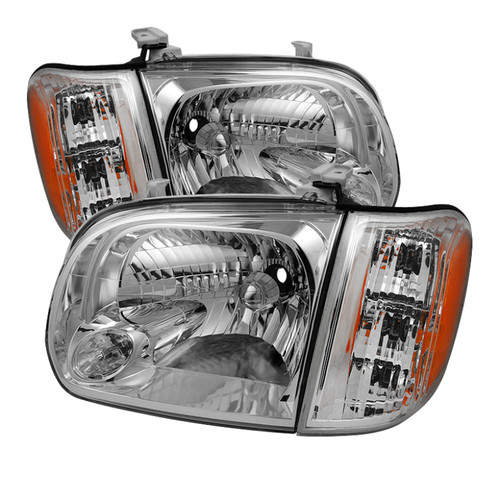 Spyder 9033322 - Xtune Toyota Tundra Double Cab 05-06 OEM Style Headlights & Corner Lights Chrome HD-JH-TTUN05-AM-C