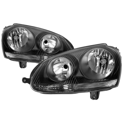 Spyder 9039966 - xTune Volkswagen Golf 06-09 OEM Style Headlights Black - OEM Black HD-JH-VJ06-BK