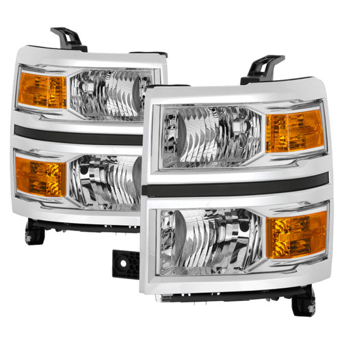 Spyder 9040092 - Chevrolet Silverado 1500 14-15 (Non-HD) OEM Style Headlights - Chrome HD-JH-CS14-AM-C