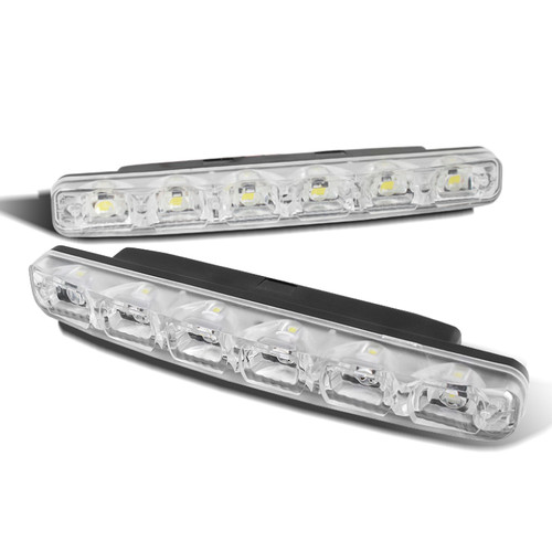 Spyder 9932915 - Xtune G2 Universal Drl 6 White LED X 0.5W Day Time Running Lights Clear CBL-DRL-6LED3W-C