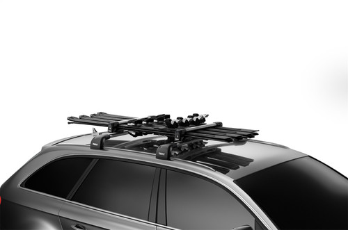 Thule 732601 - SnowPack L Ski/Snowboard Rack (Up to 6 Pair Skis/4 Snowboards) - Black/Silver