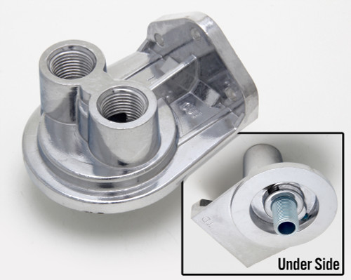 Trans-Dapt Performance 1028 - SINGLE OIL FILTER RELOCATION BASE WITH 1/2 IN. NPT VERTICAL PORTS- PH8A (OR EQUIVALENT)