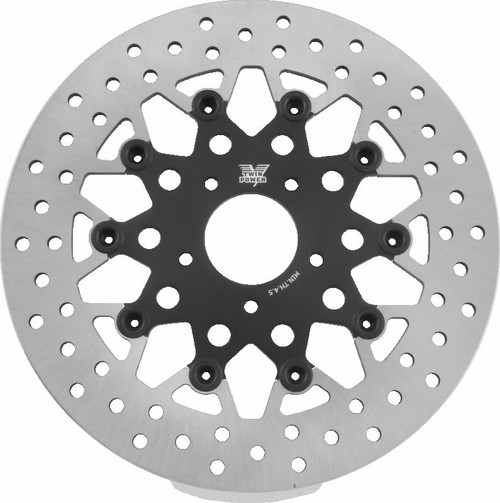 TwinPower 666820 - Twin Power 08-13 FLH FLT 08-16 FLHR 06-17 Dyna Front 11.8 Floating Rotor Mesh Black