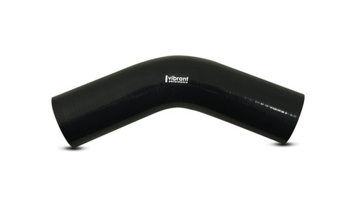 Vibrant 2917 - 4 Ply Reinforced Silicone Elbow Connector - 5in ID x 4in Leg 45 Deg Elbow (BLACK)