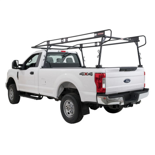 WEATHER GUARD 1275-52-02 - Truck Rack; Full Size; Height 35.922 in.; Length 154.041 in.; Width 72.663 in.; Includes Mounting Clamps Tie-Down Loop; Matte Black; Steel; Bed Rail; No-Drill;