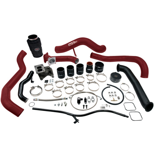 Wehrli WCF100478-RED - 01-04 Chevrolet 6.6L LB7 Duramax S300 Turbo Install Kit (No Turbo) - WCFab Red