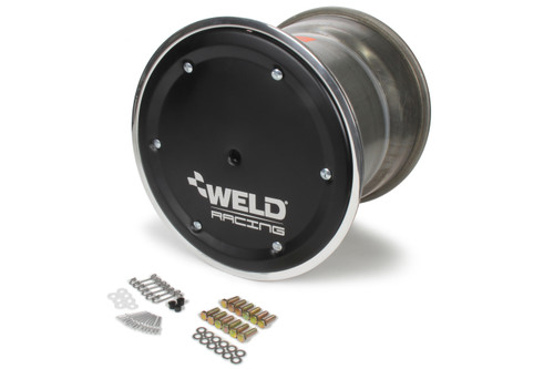 Weld 559-5465BC-6 - Wide 5 XL Direct MT 15x14 / 5x10.25 BP / 5in. BS Polished Assembly - Inner BL w/Blk 6-Dzus Cvr