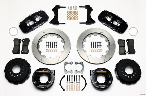 Wilwood 140-10949 - AERO4 Rear P-Brake Kit 14.00in Small Ford 2.50in Offset