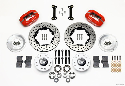 Wilwood 140-11012-DR - Forged Dynalite Front Kit 11.00in Drilled Red 82-92 Camaro//Firebird