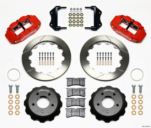 Wilwood 140-11918-R - Narrow Superlite 6R Front Hat Kit 12.88in Red 84-87 Corvette C4