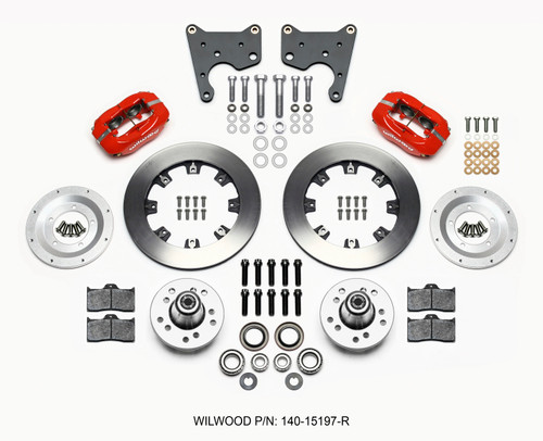 Wilwood 140-15197-R - Forged Dynalite Front Kit 12.19in Red 65-72 CDP C Body -Drum