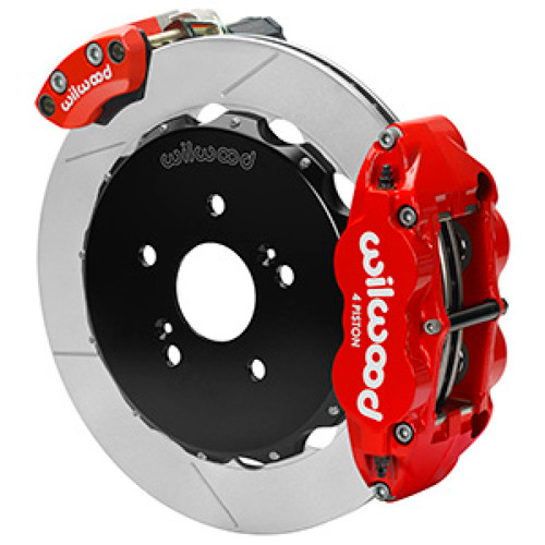 Wilwood 140-16347-R - Narrow Superlite 4R Front Hat Kit 12.88in Drill Red Honda S2000