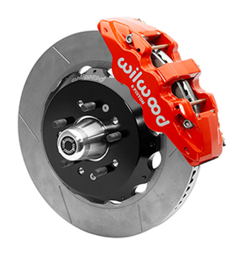 Wilwood 140-16910-R - 55-57 Chevy Bel Air Aerolite 6R Kit, 5 x 4.50in/4.75in Hub - 14.00 Slotted Rotor - Red