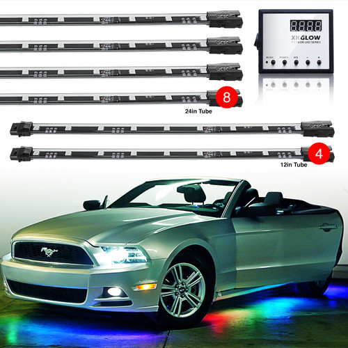 XKGLOW XK041007 - XK Glow 3 Million Color  LED Accent Light Car/Truck Kit 8x24In + 4x12In Tubes