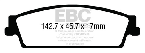 EBC UD1707 - 15+ Cadillac Escalade 6.2 2WD Ultimax2 Rear Brake Pads