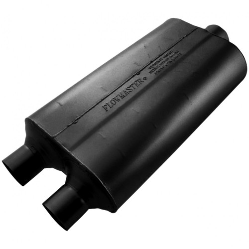 Flowmaster 524553 - Super 50 Muffler - 2.25 Dual In / 3.00 Center Out - Mild Sound