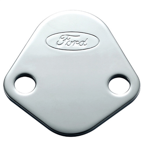 Ford Racing 302-290 - Ford Logo Fuel Pump Blockoff Plate - Chrome