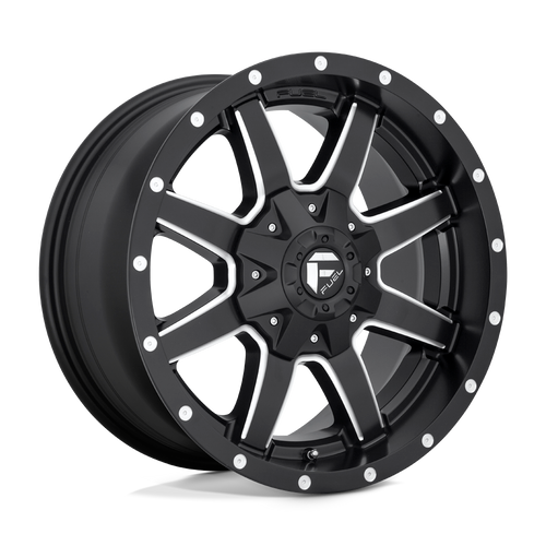 Fuel Wheels D53822829335 - Dually Wheels 22X8.3 Maverick Dually D538 8 On 210 Black Milled 154.3 Bore -221 Offset 7 Spoke Outer Dually Fuel Off Road Wheels