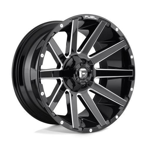 Fuel Wheels D61518902650 - Aluminum Wheels 18X9 Contra D615 5 On 114.3/5 On 127 Gloss Black/Milled 78.1 Bore 1 Offset Multi Spoke Fuel Off Road Wheels