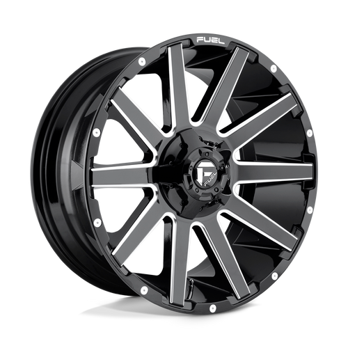 Fuel Wheels D61520909857 - Aluminum Wheels 20X9 Contra D615 6 On 135/6 On 139.7 Gloss Black Milled 106.3 Bore 20 Offset Multi Spoke Fuel Off Road Wheels