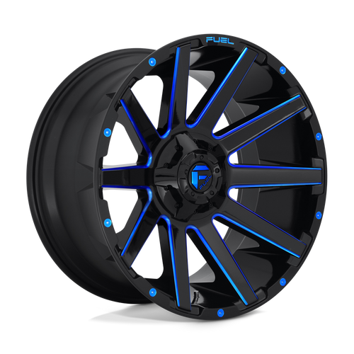 Fuel Wheels D64420009846 - Aluminum Wheels 20X10 Contra D644 6 On 135/6 On 139.7 Gloss Blue Milled 106.1 Bore -19 Offset Multi Spoke Fuel Off Road Wheels