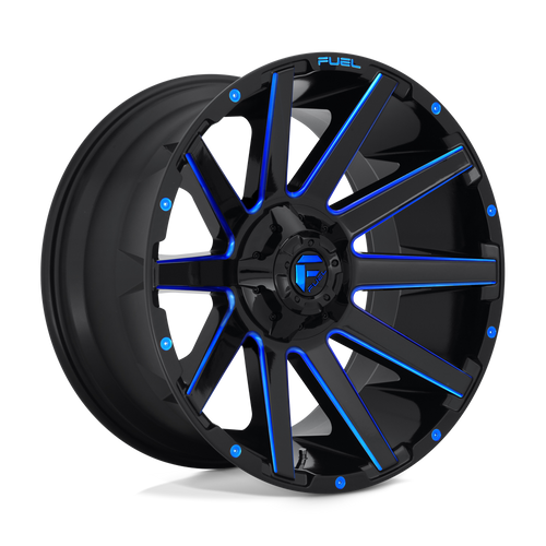 Fuel Wheels D64420909857 - Aluminum Wheels 20X9 Contra D644 6 On 135/6 On 139.7 Gloss Blue Milled 106.3 Bore 20 Offset Multi Spoke Fuel Off Road Wheels