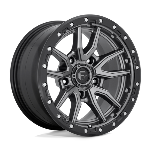 Fuel Wheels D68017907545 - Aluminum Wheels 17X9 Rebel D680 5 On 127 Matte Gunmetal Gray Black Bead Ring 71.5 Bore -12 Offset Fuel Off Road Wheels