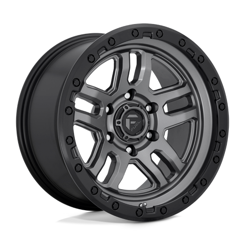 Fuel Wheels D70117908450 - Aluminum Wheels 17X9 AMMO D701 6 On 139.7 Matte Gunmetal Gray W/Black Bead Ring 106.1 Bore 1 Offset 5 Spoke Fuel Off Road Wheels