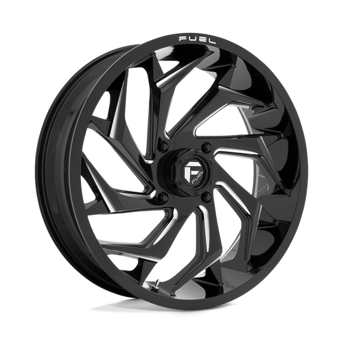 Fuel Wheels D7532070A644 - D753 Reaction 20X7 Gloss Black Milled