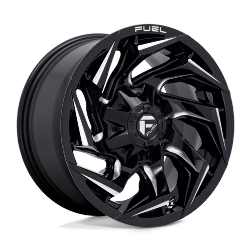 Fuel Wheels D75318908245 - Aluminum Wheels 18X9 Reaction D753 8 On 165.1 Gloss Black Milled 125.1 Bore -12 Offset Fuel Off Road Wheels