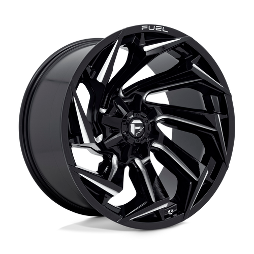 Fuel Wheels D75322208247 - Aluminum Wheels 22X12 Reaction D753 8 On 165.1 Gloss Black Milled 125.2 Bore -44 Offset Fuel Off Road Wheels
