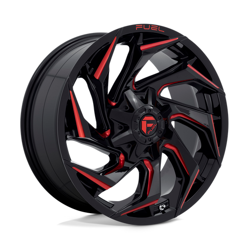 Fuel Wheels D75520901757 - Aluminum Wheels 20X9 Reaction D755 8 On 170 Gloss Black Milled Red Tint 125.1 Bore 20 Offset Fuel Off Road Wheels