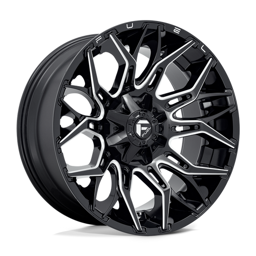 Fuel Wheels D76922008247 - Aluminum Wheels 22X10 Twitch D769 8 On 165.1 Gloss Black Milled 125.2 Bore -18 Offset Fuel Off Road Wheels