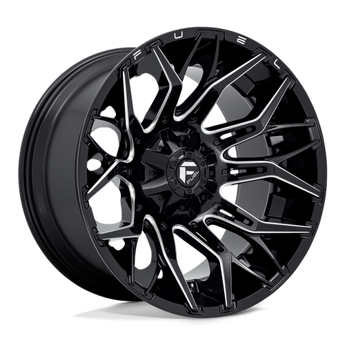 Fuel Wheels D76922201847 - Aluminum Wheels 22X12 Twitch D769 8 On 180 Gloss Black Milled 124.3 Bore -44 Offset Fuel Off Road Wheels
