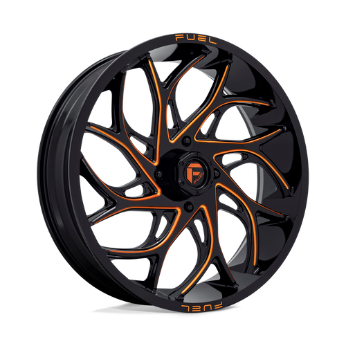 Fuel Wheels D7802470A544 - D780 Runner Utv 24X7 Gloss Black Milled Orange