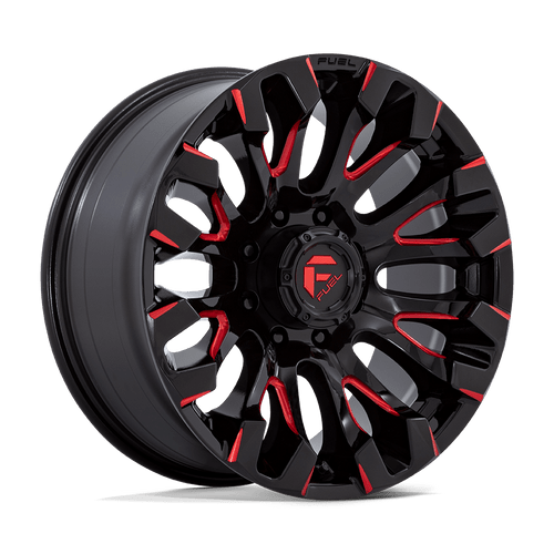 Fuel Wheels D82920908250 - Aluminum Wheels 20X9 Quake D829 8 On 165.1 Gloss Black Milled Red 125.1 Bore 1 Offset Fuel Off Road Wheels