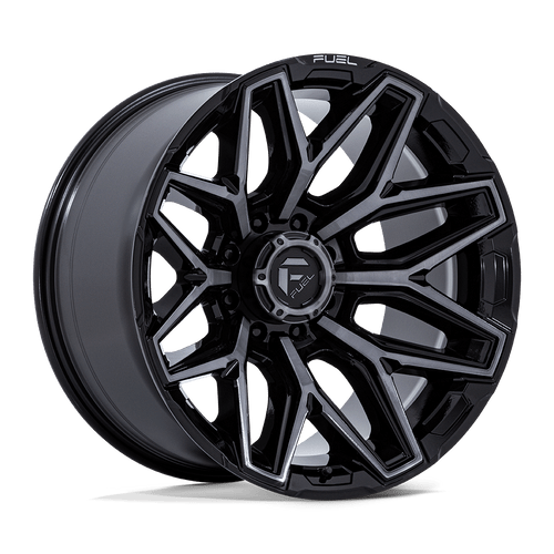 Fuel Wheels FC854BT22128744N - Flux 22X12 Gloss Black Brushed Face With Gray Tint