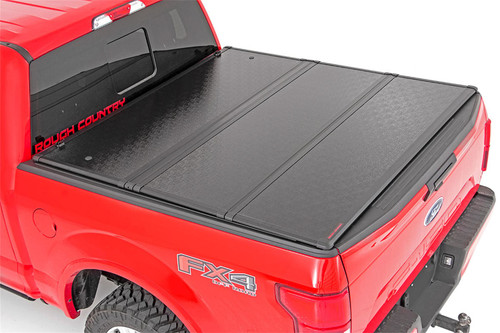 Rough Country 45515550A - Hard Folding Bed Cover - 5.5 Ft Bed - Ford F-150 (15-23)/F-150 Lightning (2022)