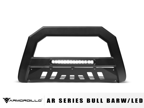 Armordillo USA 7178502 - 2003-2009 Toyota 4Runner AR Series Bull Bar W/LED - Matte Black W/Aluminum Skid Plate