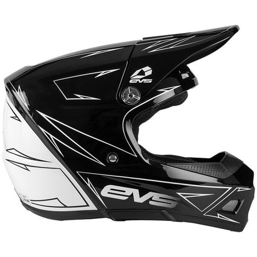 EVS HE21T3P50-WH-M - T3 Pinner Helmet 50-50 Black/White Youth - Medium