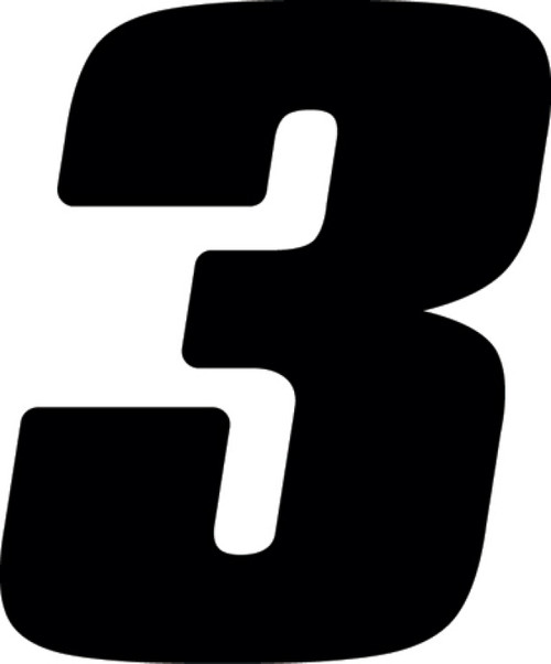 Hardline DD53B-3 - Dirt Digits 3pk 5.5 in. - High Gloss Number 3 - Black